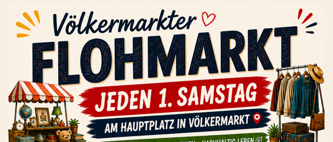 Flohmarkt jeden 1. Samstag am Hauptplatz in Völkermarkt. Kostenlose Tischreservierungen, familiäre Atmosphäre. Kinderflohmarkt kostenlos. Genießen Sie unsere Gastronomie am Hauptplatz!