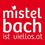 Ein roter Hintergrund zeigt das Logo 'mistelbach' mit einem weißen Symbol darüber. Darunter steht 'ist viellos.at'.