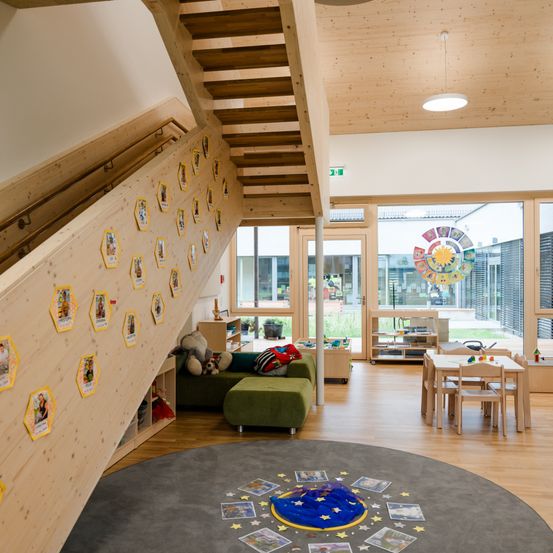 Floor, Flooring, Wood, Interior Design, Building, Living Room, Plywood, Hardwood, Staircase, Couch