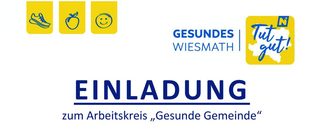 Einladung zum Arbeitskreis 'Gesunde Gemeinde'. Tagesordnung: Eröffnung, Begrüßung, Gesundheitstag 2026, Ideen und Anregungen für 2026, Verschiedenes. Datum: Dienstag, 18. November 2025, 18:30 Uhr. Ort: Sitzungssaal im Rathaus in Wiesmath, Hauptplatz 2. Wir laden Sie herzlich ein, im Team der Gesunden Gemeinde mitzuarbeiten und freuen uns auf Ihren Besuch.