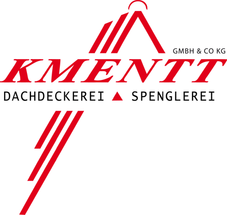 Das Logo von KMENTT GMBH & CO KG, mit einem stilisierten roten Dreieck, den Buchstaben KM in der Mitte und einem schwarzen Hintergrund.
