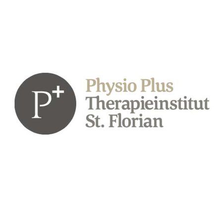 Logo für Physio Plus Therapieinstitut St. Florian, mit einem stilisierten 'P+' in einem Kreis.