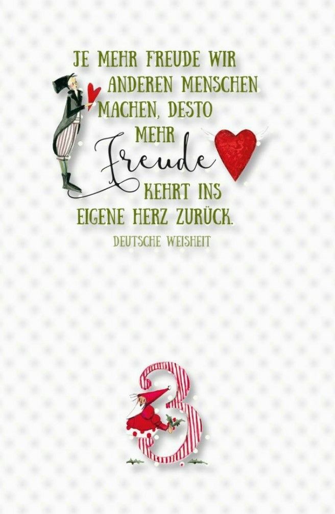 Ein deutsches Weisheits-Zitat über Freundschaft, das besagt, je mehr Freunde man macht, desto mehr Freude kehrt in das eigene Herz zurück. Ein Herz mit Flügeln symbolisiert dies.