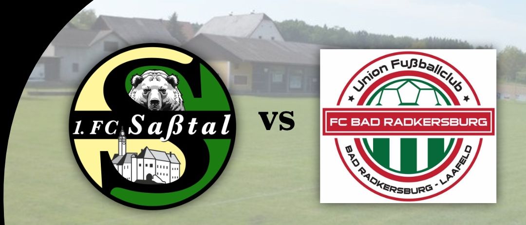Plakat für ein Fußballspiel zwischen 1.FC Saiftal und FC Bad Radkersburg. Das Event findet am 2. August 2025 um 17:00 Uhr auf dem Sportplatz Weinburg statt. Präsentiert von Herbert Wurzinger, spezialisiert auf Heizung, Wasser und Badezimmer seit 1995.
