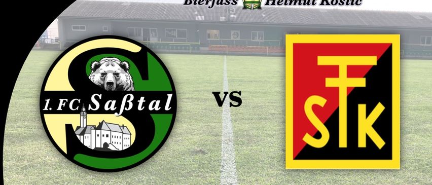 Plakat für ein Fußballspieltag zwischen 1.FC Saftal und STK. Geplant für Freitag, 5. September 2025, um 19:00 Uhr, im Mettlersdorf-Stadion.