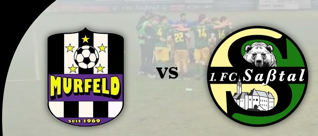 Plakat für Fußball-Matchday, mit Murfeld und 1.FC Sabtal. Das Spiel ist Teil der Bezirksliga Süd, Runde 7, geplant für Samstag, 27.09.2025 um 16 Uhr. Der Ort ist Sportplatz USV Murfeld.