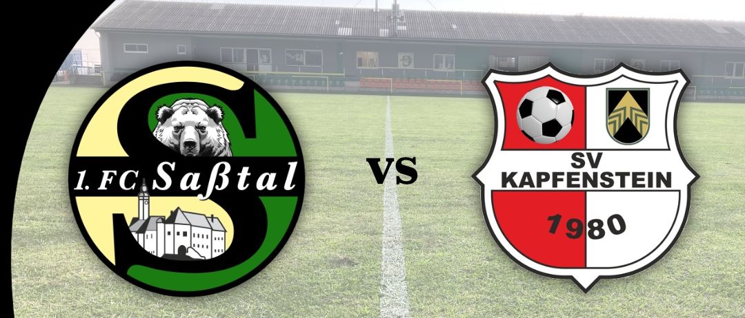 Werbung für ein Fußballspiel für Matchday mit den Teams 1. FC Saftal und SV Kappensteiner. Geplant für den 10. April 2026 um 19:00 Uhr in der Gebietsliga Süd.