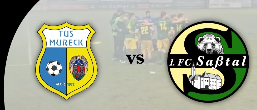 Ein Matchday-Poster von Herbert Wurzinger präsentiert ein Fußballspiel zwischen Tus Mureck und 1.FC Sabtal. Das Spiel ist Teil der Gebietsliga Süd, Runde 21. Es ist für Freitag, 1. Mai 2026 um 14 Uhr auf dem Sportplatz Mureck angesetzt.