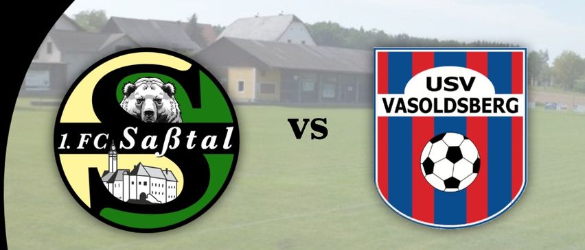 Soccer matchday poster featuring 1. FC Saftal vs. USV Vasoldsberg, scheduled for Friday, July 17, 2026 at 18:45 in Weinburg.