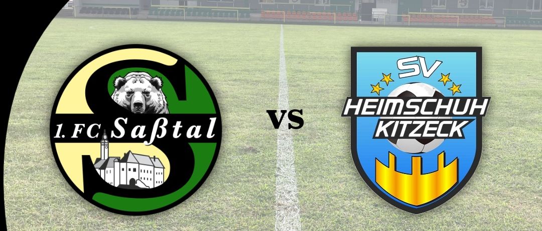 Plakat für einen Fußball-Matchday mit 1. FC Sabtal gegen Heimschuh Kitzeck. Das Spiel ist für den 24.07.2026 um 19 Uhr in Sabtalstadion Mettersdorf angesetzt. Das Bild zeigt Teamlogos und einen Feldhintergrund.