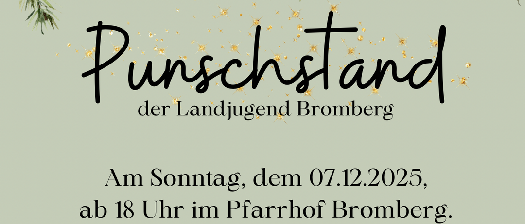 Eine Werbung für einen Weihnachtsmarkt in Bromberg, Deutschland. Veranstaltungsdatum: 07.12.2025. Essen und Getränke verfügbar. Ein Gewinnspielpreis wird versprochen.