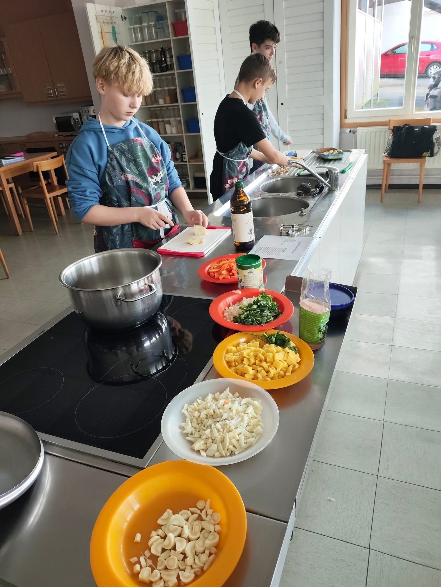 Person, Food, Stirring Food, Boy, Child, Male, Cooking Pan, Meal, Handbag, Face