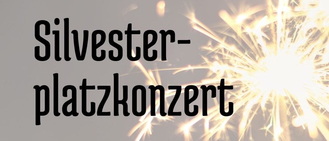 Plakat für ein Silvesterplatzkonzert mit Feuerwerk, Datum: 31. Dezember 2025, Zeit: 14:00 Uhr, Ort: Schulplatz VS Batschuns. Die Veranstaltung ist wetterabhängig.