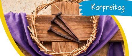 Das Kreuz ist das eindrucksvollste Zeichen unseres Glaubens und steht am Karfreitag im Mittelpunkt. Es erinnert uns an den Tod und die Auferstehung Jesu. An Ostern wird es für uns Christen zum Siegeszeichen. Neben den Worten 'Er hat ihn überwunden!' zeigt es Gottes Liebe und seine Heiligkeit.
