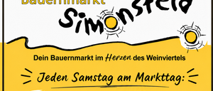 Simons Bauernmarkt im Herzen des Weinviertels. Jeden Samstag am Markttag: Aufstrichbrot, Heurigenplatte, Schinkenbrot, Schweinebraten, Käseteller, Leberkäse und Mehlspeisen.