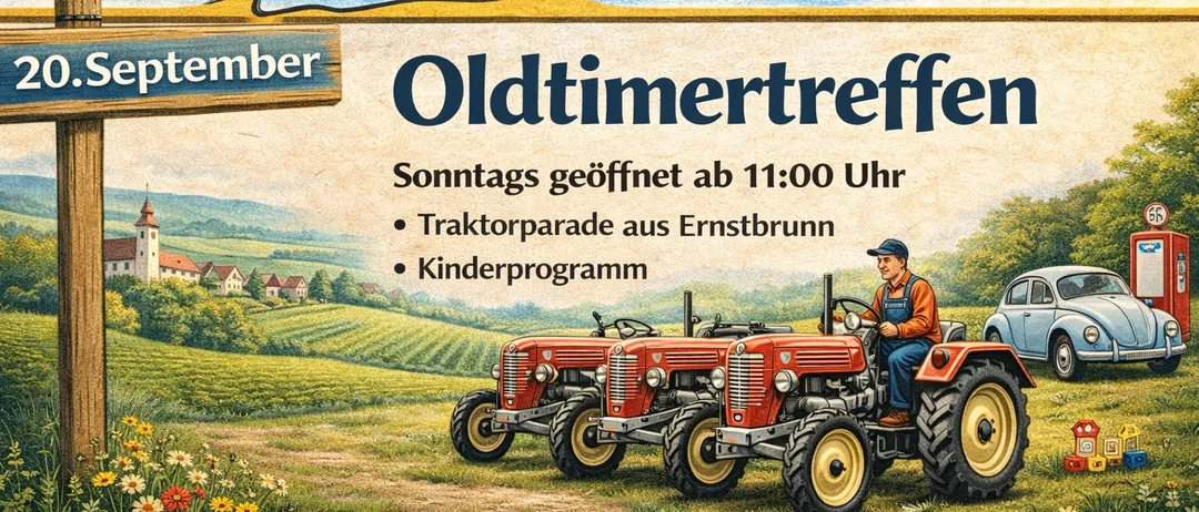 Bauernmarkt Simonsfeld Oldtimertreffen Sonntags geöffnet ab 11:00 Uhr Traktorparade aus Ernstbrunn Kinderprogramm www.bauernmarkt-simonsfeld.at