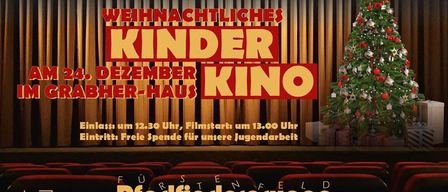 Weihnachtliches Kinderkino am 24. Dezember im Rabher Haus. Einlass um 12:30 Uhr, Filmstart um 13:00 Uhr. Eintritt frei. Spenden für Jugendarbeit.