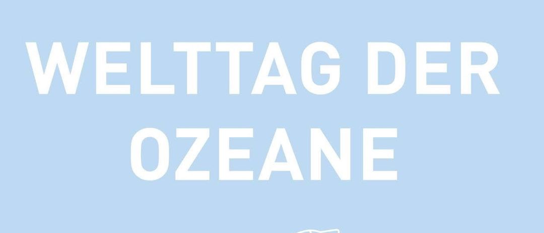 Heute ist Welttag der Ozeane. Zwei Fischsymbole sind auf einem blauen Hintergrund abgebildet. Darunter steht der Text 'UND WAS DAS MIT ENJO ZU TUN HAT'. Es heißt 'Erklären wir dir gerne!'