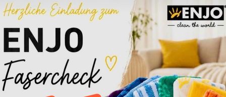 Werbung für eine Faser-Check-Veranstaltung am 16. September 2026 mit bunten Handtüchern und einem gelben Herzsymbol. Die Veranstaltung findet im Gasthof Schmalzl in der Eisenstädter Straße 13, Wimpassing/Leitha statt. Die Veranstaltung läuft von 16 Uhr bis 19 Uhr.