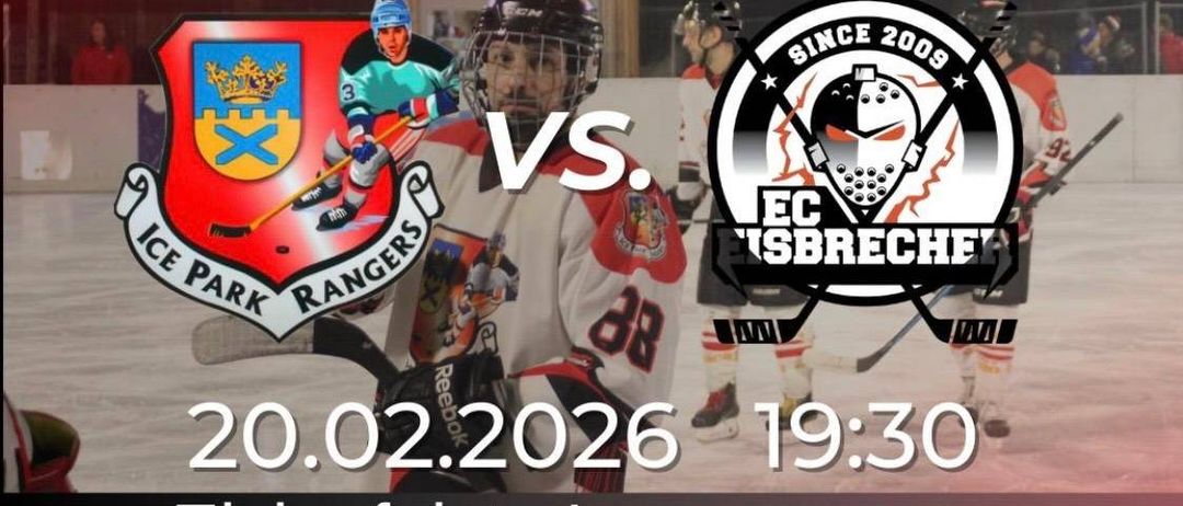 Das Playoff-Halbfinale 1 zeigt die Ice Park Rangers gegen EC Isbreche. Das Spiel findet am 20. Februar 2026 um 19:30 in Langenwang statt.