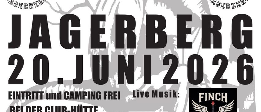 Plakat für Street Rats-Veranstaltung am 20. Juni 2026 in Jageberg. Eintritt und Camping sind kostenlos, mit kostenlosem Frühstück ab 15 Uhr. Live-Musik, Finch Reloaded, GPS und andere Sponsoren sind vertreten.
