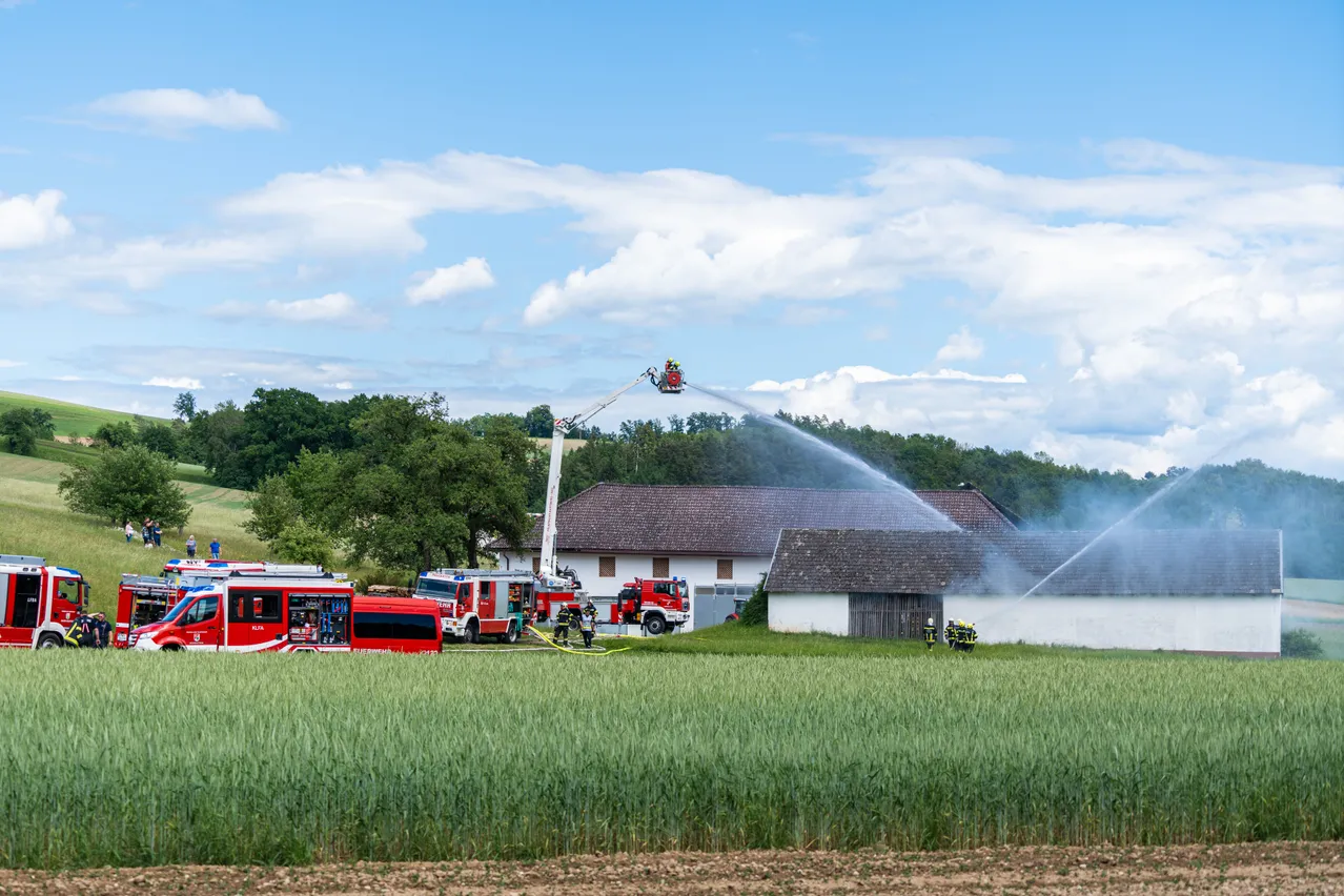 Person, Fire Truck, Vehicle, Field, Countryside, Nature, Outdoors, Machine, Water, Fire Station