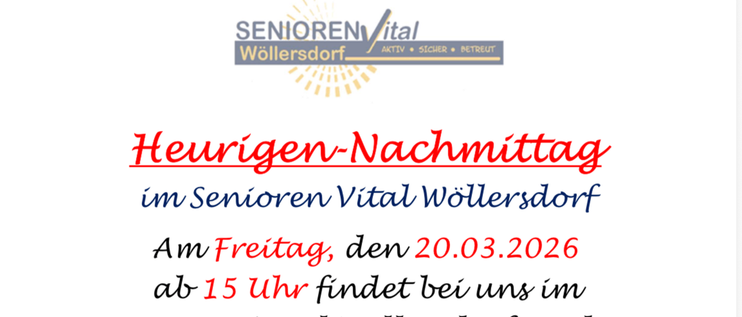 Am Freitag, den 20.03.2026, um 15 Uhr findet im Senioren Vital Wöllersdorf wieder eine Weinprobe statt. Karin Schmidt freut sich auf zahlreiche Besucher.