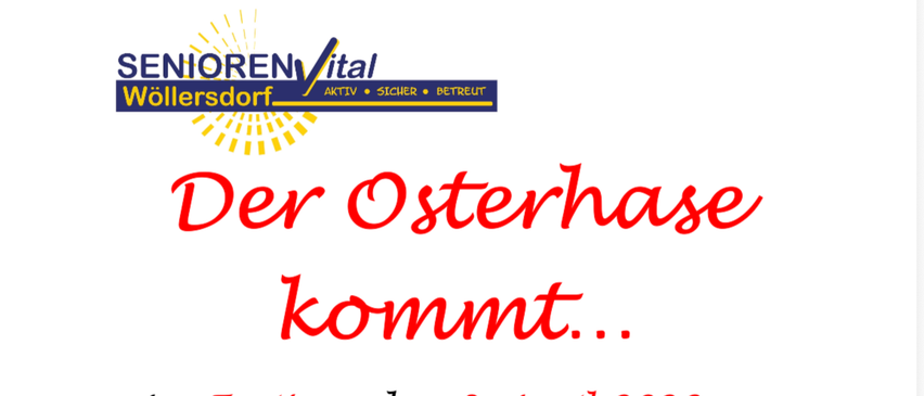 Am Freitag, den 3. April 2026 um 8 Uhr gibt es im Gemeinschaftsraum für alle Anwesenden eine kleine Osterüberraschung. Ich freue mich auf Euch!