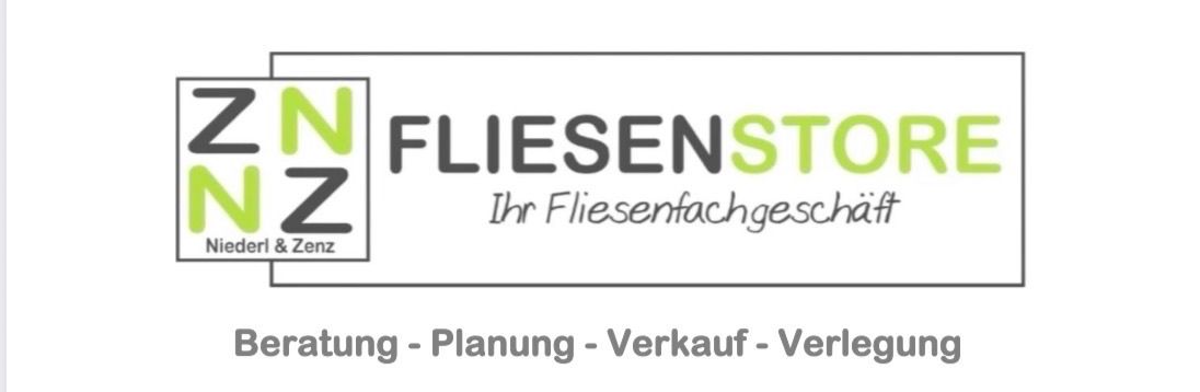 Logo for Niederl & Zenz Fliesenstore, their tile store specializing in consulting, planning, sales, and installation.