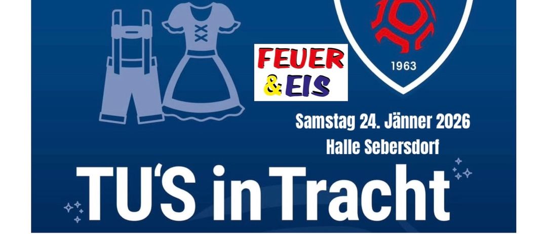 Eine Werbung für ein Fußballevent. Es steht Tus Bad Waltersdorf und Feuer & Eis. Es steht auch Samstag 24. Janner 2026 Halle Sebersdorf.