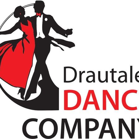 Das Logo zeigt einen Mann und eine Frau in Silhouette, die tanzen, mit dem Text Drautal Dance Company in fettem Druck darunter.