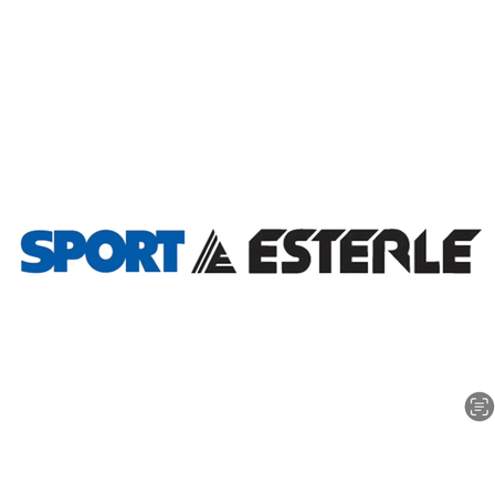 Weißer Hintergrund mit 'SPORT' in Blau und 'ESTERLE' in Schwarz, mit einem kleinen Symbol darunter.