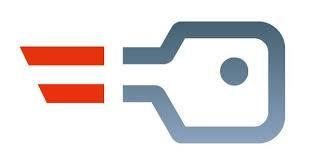 Ein Logo bestehend aus einem roten Gleichheitszeichen und einem grauen Schlüsselsymbol. Das rote Gleichheitszeichen befindet sich links neben dem Schlüsselsymbol.