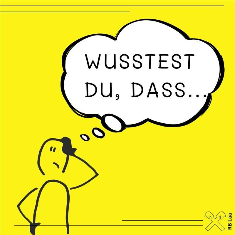 Illustration eines Mannes, der nach oben schaut, mit einer Gedankenblase darüber, die 'Wusstest du, dass...' lautet