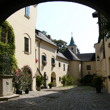 Bild enthält, Path, Walkway, Flagstone, Road, Cobblestone, Arch, Building, Spire, Street, Plant
