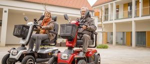 Bild enthält, Adult, Female, Person, Woman, Grass, Glasses, Male, Man, Wheel, Handbag