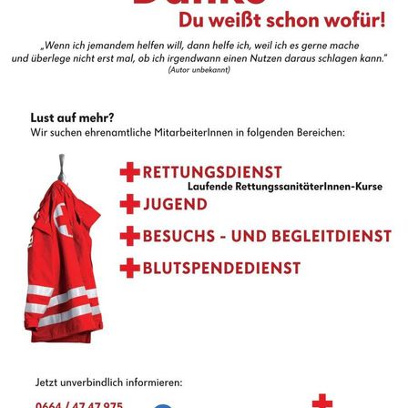 Bild enthält, Logo, Advertisement, Poster, First Aid, Red Cross, Symbol, Clothing, Coat