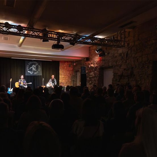 Bild enthält, Concert, Crowd, Person, Indoors, Theater, Auditorium, Cinema, Urban, Building, People