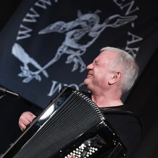 Adult, Male, Man, Person, Musical Instrument, Electrical Device, Microphone, Face, Head, Accordion