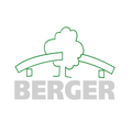 Das Logo von Berger mit einem stilisierten Haus, einem Baum obenauf und dem Wort 'BERGER' darunter.