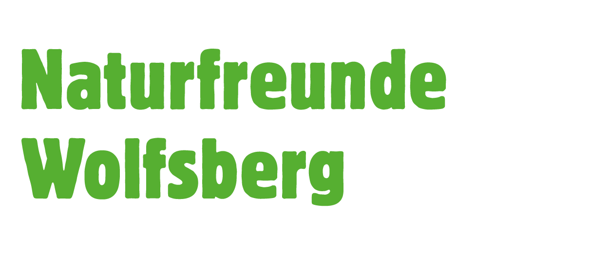Grüner Text mit der Aufschrift Naturfreun Wolfsberg auf schwarzem Hintergrund