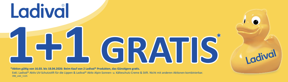 Aktion für Ladivial Produkte: Kaufen Sie zwei Produkte, erhalten Sie eines gratis. Aktion gültig bis 18.04.2026. Nicht mit anderen Aktionen kombinierbar.