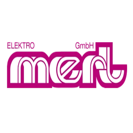 Das rosa Logo von Elektro GmbH mit dem Wort 'merl' in einer stilisierten, kursiven Schrift.
