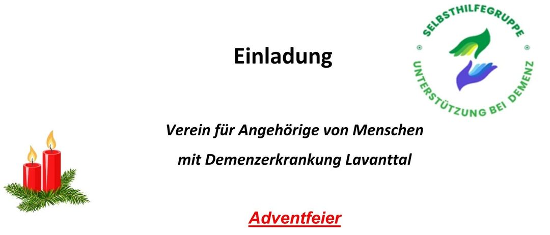 Veranstaltung des Vereins für Angehörige von Menschen mit Demenz in Lavanttal. Genießen Sie eine gemütliche Atmosphäre, Kekse und Kaffee und führen Sie angeregte Gespräche. Datum: 16. Dezember 2025, 16:00 Uhr im Landeskrankenhaus Wolfsberg. Kontakt: Ildiko Frajuk, 0650 2203368, Verena Greilberger, 0660 5564260.