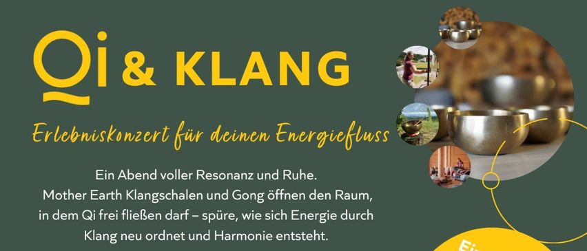 Tauchen Sie ein in ein einzigartiges Erlebnis aus Klang und Schwingung. In diesem Konzert verbinden sich die sanften Vibrationen von Klangschalen und Gong mit der Lebensenergie des Qi. Erleben Sie das Konzert im Liegen oder Sitzen ganz entspannt.