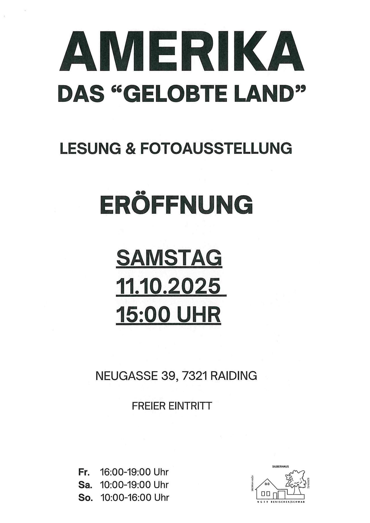 Veranstaltung 'Das Gelobte Land' mit Lesung und Fotoausstellung, Eröffnung am Samstag, 11.10.2025, um 15:00 Uhr in Neugasse 39, 7321 Raiding mit freiem Eintritt.