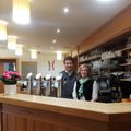Pub, Adult, Female, Person, Woman, Male, Man, Bartender, Wood, Interior Design