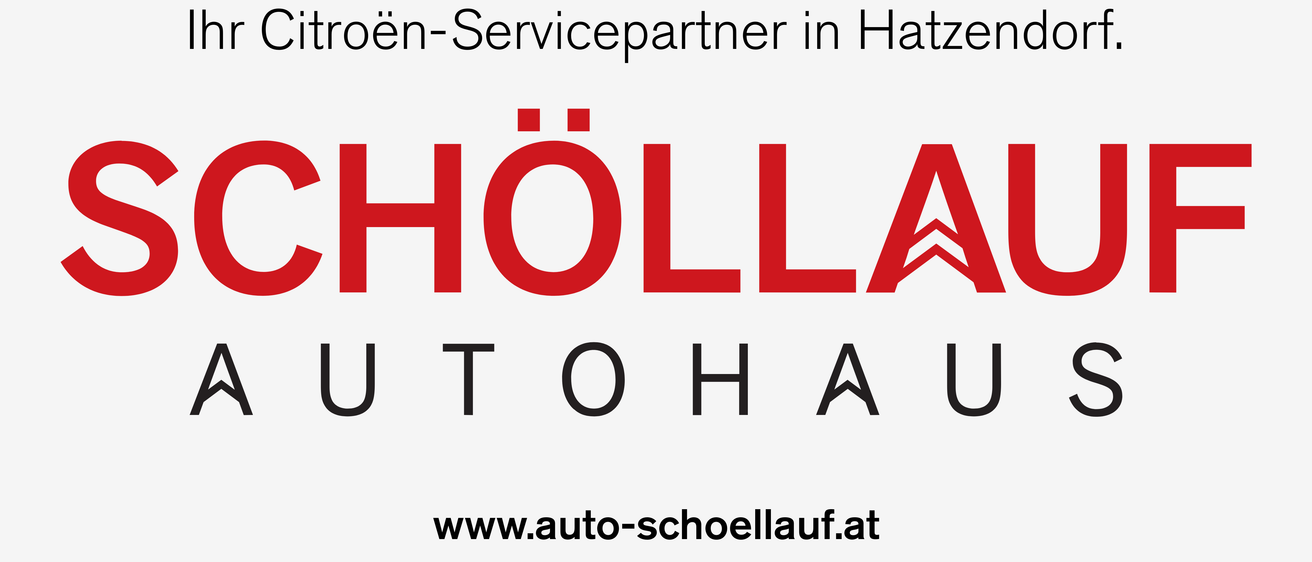 Das Logo von Choelllau Autohaus, einem Citroën-Servicepartner in Hatzendorf, auf weißem Hintergrund. Die Websiteadresse lautet www.auto-choelllauf.at.