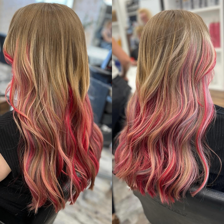 Bild enthält, Hair, Highlighted Hair, Person, Adult, Female, Woman, Head