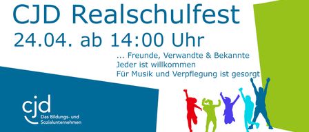 Realschulfest ab 14:00 Uhr. Freunde, Verwandte & Bekannte sind willkommen. Für Musik und Verpflegung ist gesorgt.